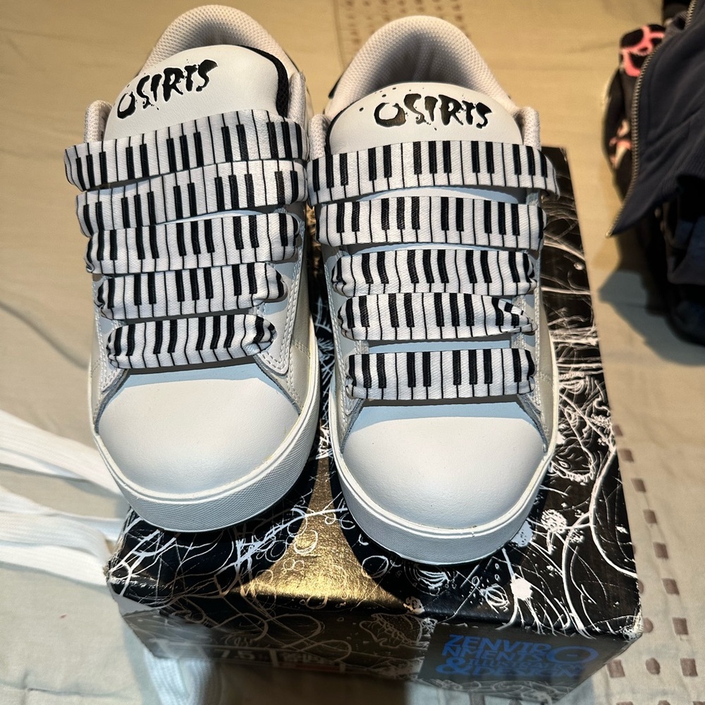 Osiris Black and White Striped Sneakers